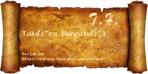 Takács Hannibál névjegykártya